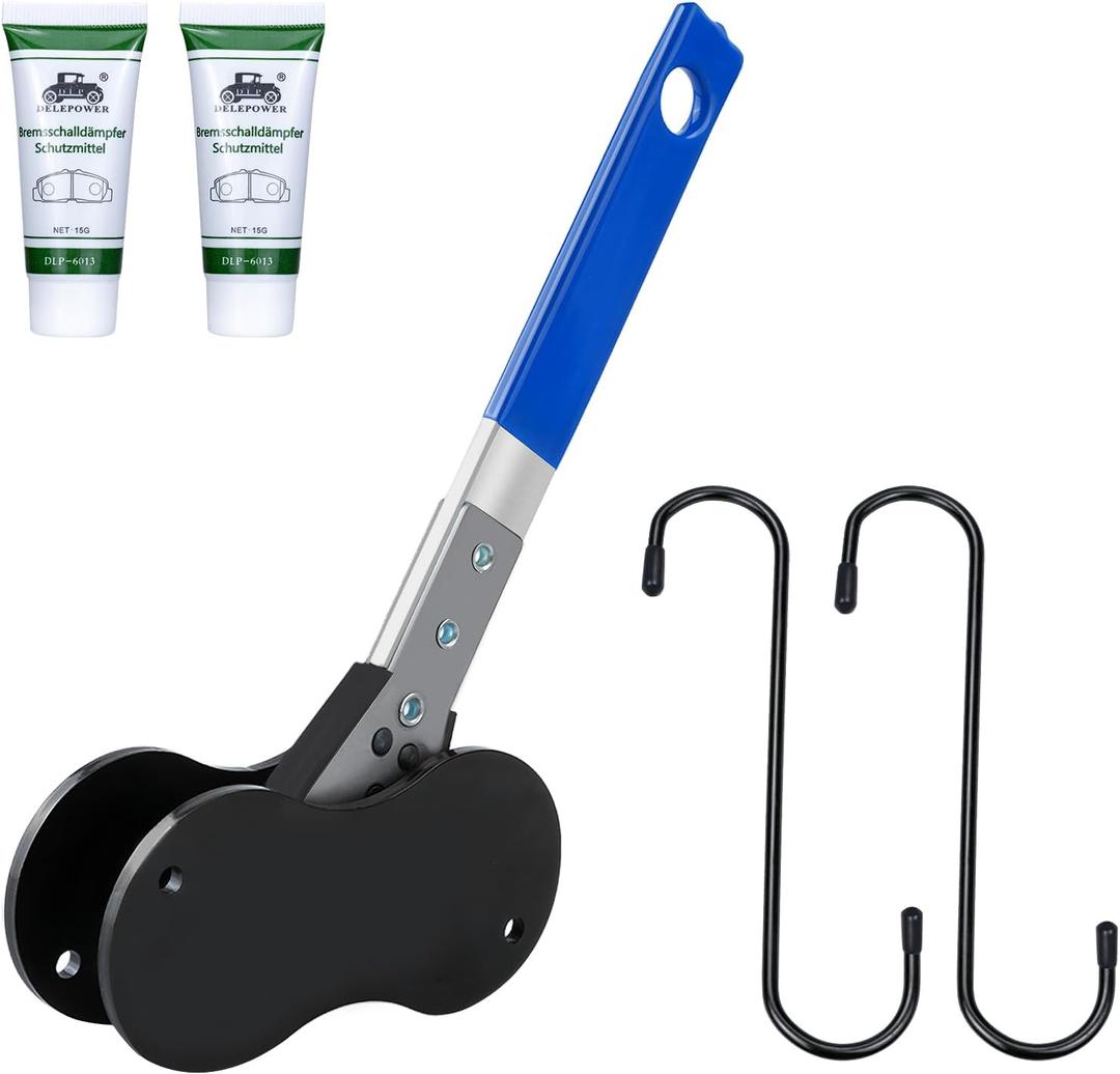 Brake Tools, Brake Caliper Tool, 4 in 1 Universal Disc Brake Caliper Compression Tool, Caliper Piston Compressor Tool with 2 Brake Caliper Hooks, Brake Caliper Press for Car Brake Repair Installation