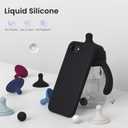 ORNARTO Compatible with iPhone 17e Case and for iPhone 16e Case 6.1", Liquid Silicone 3 Layers Full Covered Soft Gel Rubber Shockproof Cover, Protective Phone Cases for 16e & 17e-Black