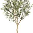 Realead 7FT Olive Trees Artificial Indoor - Tall Faux Olive Tree 7 Feet with Realistic Leaves and Natural Wood Trunk - Potted Fake Olive Tree for Modern Home Office Living Room Floor Decor Indoor