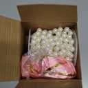 Riceshoot Christmas Tree Bows Decorations Include 12 Pcs Mini Satin Bows and 13.5ft Pearl Garland Bow Garland Banner for Party Xmas Tree Decor Home Wedding Birthday Wrapping(Pink)