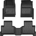 Floor Mats Compatible with 2015-2022 Chevy Colorado/GMC Canyon Crew Cab, All Weather TPE Floor Liners, Custom Fit Car mats, 1st & 2nd Row, Black