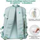 Kawaii Backpack for Girls, Cute Aesthetic Backpack with Pin Accessories Plush Pendant for School Girl Bookbag (Green)