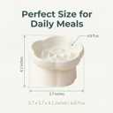 Ceramics Raised Slow Feeder Cat Bowl, Ceramic Elevated and Titled Food Bowl Small Dogs Slow Feeder, Flower Shaped Cute Cat Dish for Dry and Wet Food (Beige, 5.7")