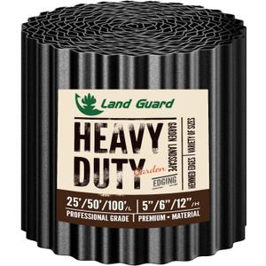 Land Guard Corrugated Garden Edging Border, 6"×50' Landscape Paver Edging, Tall Landscape Edging, Fence for Garden, Flower Bed, Lawn and Landscape Edging (Black)