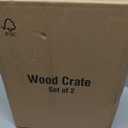 Rustic Vintage Finished 2 Packs Wooden Crate with Handles - Nesting Storage Display Organization Crate for Party Office Bedroom Kitchen and Closet