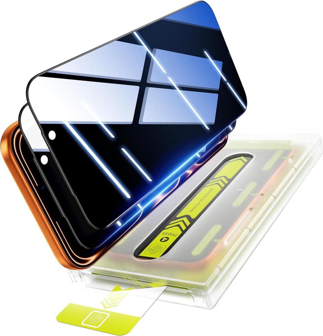 WSKEN for iPhone 17 Pro Privacy Screen Protector - [25 Anti-Spy] [Auto-Dust Removal] [Top 9H+ Tempered Glass] 12FT Shatterproof Military Grade Flim Easy Install Case Friendly, 2 Pack