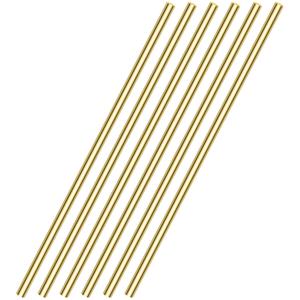 6 Pieces 12 inches 1/5 inch/5.0mm Brass Rods, Sutemribor Brass Solid Round Rod Lathe Bar Stock, 1/5 inch/5.0mm in Diameter, 12 inches in Length