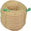 Premium Brazilian Sisal Rope, Natural Fiber 100% Sisal, Ultra Durable, Chemical-Free, Ideal for DIY, Cats, Scratching Post Replacement, Home Decor, Garden, Crafting (1/4 50 ft / 6mm 15m)