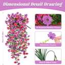 Artificial Hanging Flowers for Outdoors,No Fade 2 Bundles Fake Silk Flowers for Outside, Realistic Faux Plants Decorations for Hanging Baskets, Planters-Porch, Patio, Yard Decor
