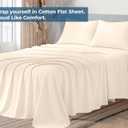 Royale Linen 100% Organic Cotton California King Flat Sheet Only - Super Soft - Percale Top Sheets - California King Flat Sheet Sold Separately - Cool & Crisp White Sheets Only (108" x102", Cream)