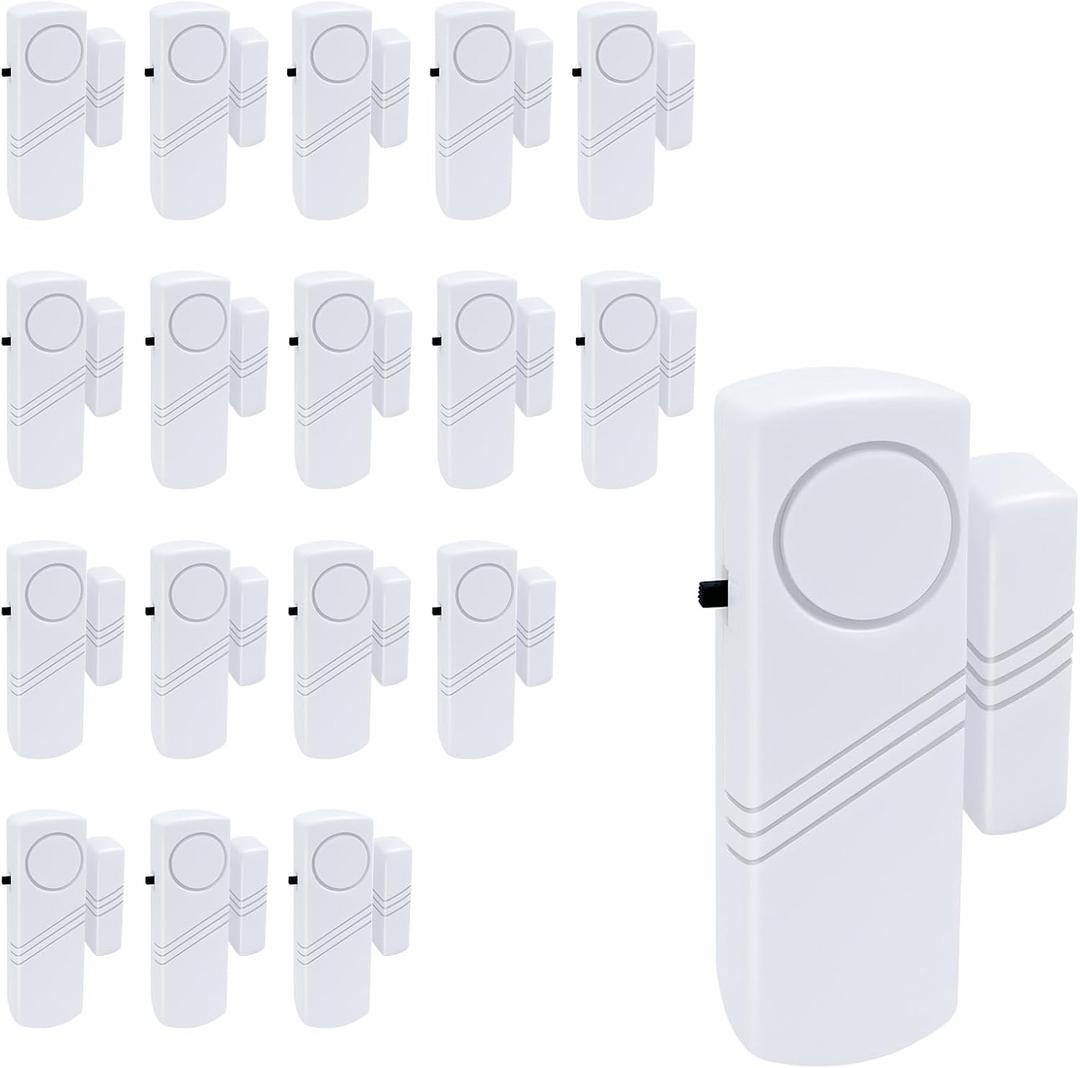 Door Window Alarm, 90DB Door Alarms for Kids Safety, Door Window Burglar Alarm, Window Pool Alarms for Home, Apartments, Offices, Hotel Rooms (18 Pack)