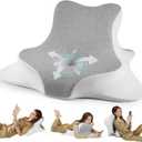 Reading Pillow for Bed, Lying, Leaning and Prone, Ergonomic Memory Foam Bed Wedge Pillow for Chin & Back Support Pillows,Gray