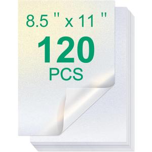 120-Pack White Shimmer Metallic Golden Double-Sided Cardstock | 8.5x11 Inches 244GSM | Laser Printer Friendly for Weddings, Birthdays & Crafts