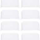 8 Pack White Tablecloth 90 x 156 Inch Rectangular Table Cloth for 8 Foot Rectangle Tables, Wrinkle Resistant Washable Polyester Fabric Table Covers for Wedding Party Banquet Buffet and Camping