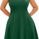 RWJ Women's Plus Size Cocktail Dress Formal 2026 Summer Sleeveless Aline Evening Party Spring Short Dresses with Pocket (Green, XL)