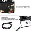 REPTI ZOO Nano Combo Print Tropical Desert Reptile Dual Deep Dome Lamp Fixture for Reptile Max 40 Watts Max Bulb Height 4 in Per Socket UVB Light Fixture Dual Lamp Cap Combo Integration Design