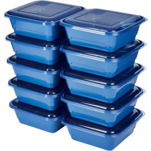 GoodCook Meal Prep 3 Cup Square, 20-Piece, Blue, Made without BPA