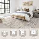 UERMEI 9x12 Washable Area Rug for Living Room: Modern Neutral Abstract Large Soft Low Pile Carpet Non-Slip Pet Kids Friendly Indoor Decor for Bedroom Dining Room Home Office Nursery Brown