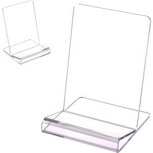 SANRUI Acrylic Display Easel with 2.7''Ledge,2PC Clear Book Display Easel HolderDisplay Stand for New Book Releases , Book Stand for Displaying Tablets, Magazines,Notebooks CDs,iPad,etcA4 Size