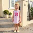 GOOCHEER Toddler Baby Girl Big Sister Clothes Big SIS Sleeveless Dress Striped Tank Dress Summer Outfit