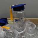 Boao 16 Sets Graduation Table Decoration Set with LED Light up Graduation Decorations for Class of 2025, Graduation Jar, Felt Graduation Hat and Stickers for High School College Graduation(Blue)