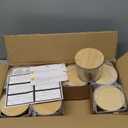 CONNOO 8 Pack 12 OZ Clear Glass Wide Mouth Candle Jars for Making Candles with Airtight Bamboo Lids Nice Sticky Warning Labels for Candle Making Empty Container Bulk - Dishwasher Safe