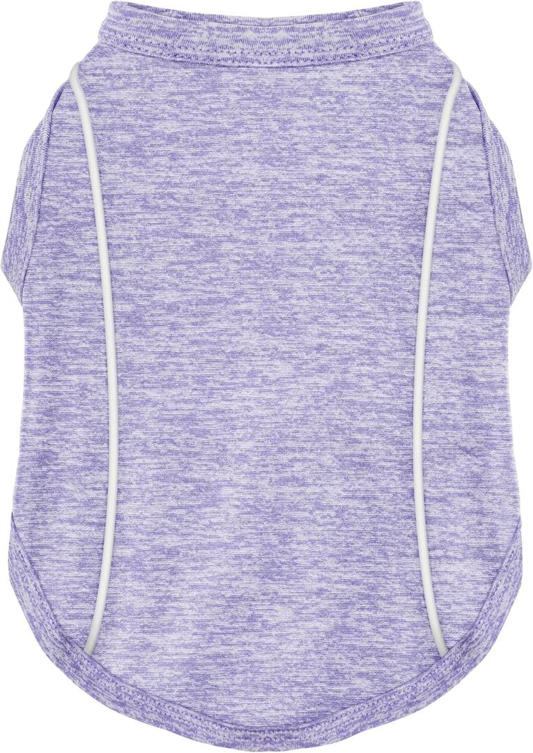 Stay Safe at Night: Stylish Reflective Strip Dog Shirt & Tank Top - Soft, Breathable Clothes with Sun Protection, Quick Dry, Stretchy, Lightweight for Small to Large Dogs Purple M (M-(9~17lb) | Chest(~18.1"))