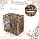 OurWarm Wedding Card Box for Reception, Wooden Gift Box Card Holder with Acrylic Window, Vintage Envelope Money Box for Rustic Wedding Graduation Party Birthday Baby Shower Decorations