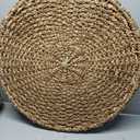 Large 27.6 Inches Rattan Round Serving Tray with Handles Round Braided Bankuan Basket with Handles for Decorative Coffee Table Fruit Bread