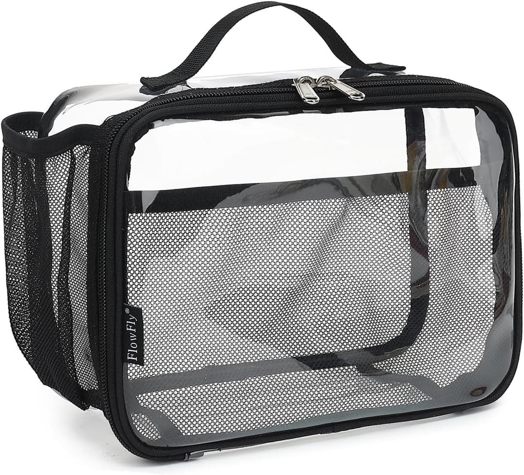 FlowFly Kids Lunch box Insulated Soft Bag Mini Cooler Back to School Thermal Meal Tote Kit for Girls, Boys,Clear