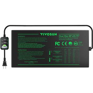 VIVOSUN 48"x20.75" Seedling Heat Mat with Built-in Temperature Controller, UL & MET-Certified Waterproof Plant Heating Pad for Germination, Hydroponics, Brewing, Breeding, and Greenhouses