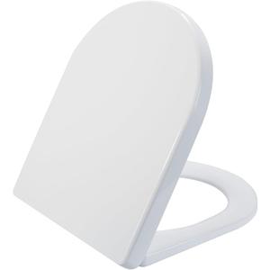 Soft Close Quick Release Toilet Seat Elongated- Heavy Duty Adjustable Stainless Hinges, D/U Shape Toilet Seats Cover for Easy Cleaning & Simple Top Fixing - White Toilet Lid