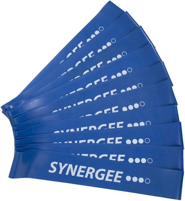 Synergee Exercise Fitness Resistance Band Mini Loop Bands That Perform Better When Working Out at Home or The Gym (d) Blue 10 Pack)