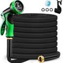 Delxo Garden Hose with Nozzle, 3/4 in. x 50 FT Non-Expanding Water Hose with Holder, Lightweight Manguera Para Jardin, Water Pipe, Durable & Easy to Use for Gardening, Car Washing & Storage