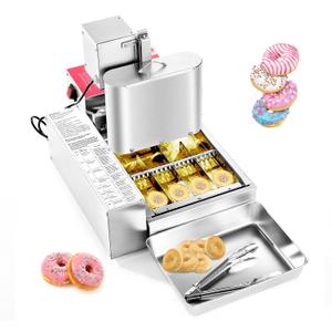 VEVOR Commercial Automatic Donuts Machine, 4 Rows Donuts Making Equipment, 240 pcs/hour Electric High Power Doughnut Maker, Stainless Steel Frying Auto Fryer, with Intelligent Control