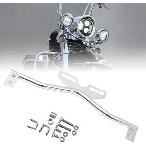 SKTYANTS Motorcycle Light Bracket Bar Driving Spot Fog Passing Turn Signal Light Bracket Mount Bar Light Holder Clamp Compatible with Dyna Super Glide Road Honda Suzuki Yamaha Kawasaki（Chrome）