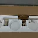ZHUOER Modern Bathroom Vanity Light Fixtures 3 Lights Brushed Brass Frame and Milk White Glass Globe Shade Modern Wall Sconce Lighting Bath Vanity Lights Bar Over Mirror (Exclude G9 Bulb)