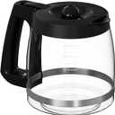 12-Cup Coffee Maker Glass Carafe Replacement Compatible with Hamilton Beach Coffee Maker Models 46310, 49980R, 49976, 49350, 49980A, 49980Z, 49983, 49618, 46300, 49966 1 Pack