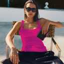 Small Wallet Women RFID Blocking Soft Leather Bifold Compact Card Holder Wallet for Women with Zipper Coin Pocket 4 ID Window (Colorblock - Black/Rose Red)