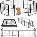 NEWBULIG Dog Playpen 8 Panels 24" Height Foldable Heavy Duty Metal Dog Exercise Playpen Puppy Fence for Indoor Outdoor Yard