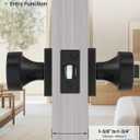 Black Door Knob with Lock and Key, Heavy Duty Keyed Entry Door Knob, Zinc Alloy Matte Black Exterior Door Knobs with Lock(1 Pack)