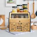 Upgraded read Box for Kitchen Countertop, Double Layer Bread Storage Container, Wooden Bread Storage Bin, Bread Boxes for Kitchen Counter Corner, Cabinet, Pantry, Cupboard (Black)