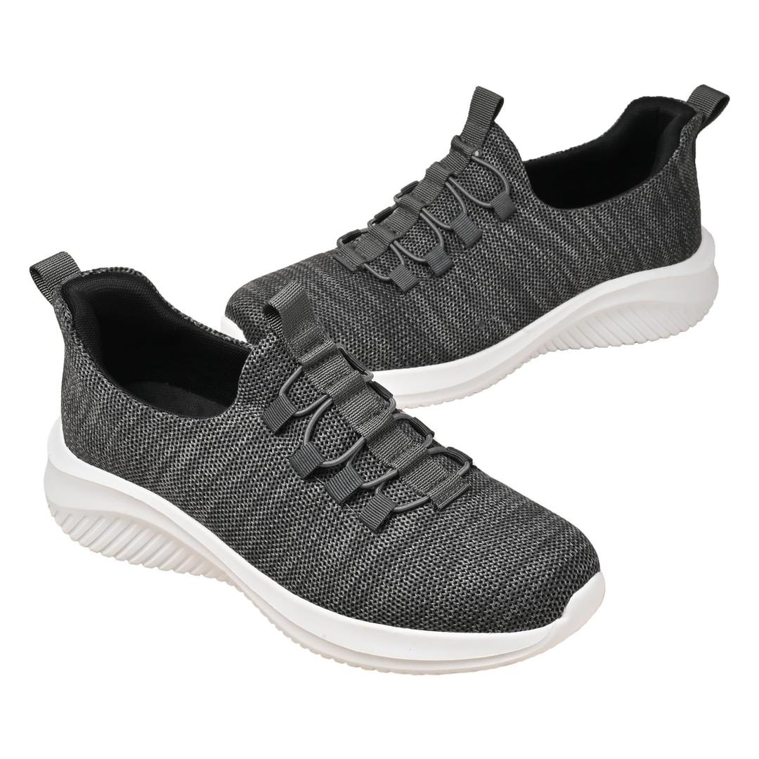 Mens Hands Free Slip On Shoes Casual Slip in Loafers Step in Walking for Men Laceless Knit Running Shoes Athletic Gym Tennis (Size 12, Dark Grey)