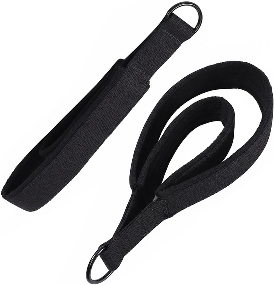 Pilates Double Loop Straps with Extra Padding, Adjustable D Ring Reformer Straps for Home Gym, Yoga Stretching, Core Strength Training