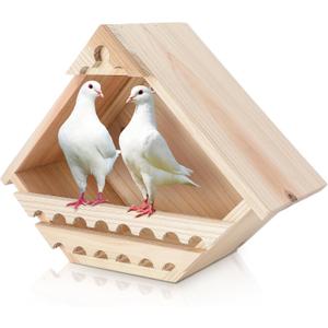 1 Pcs Cedar Dove Nesting Box Bird House Outdoor Wood Triangular Opening Bird Box House for Doves Nesting and Roosting Platform Garden Decoration