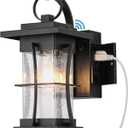 Outdoor Lighting Fixtures Wall Mount, 1-Light 15''H Dusk to Dawn Exterior Light for House Outdoor Wall Lantern with Clear Glass for Front Porch Patio Garage (15'' H with Outlet, 1 PC)