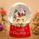 Bshine Christmas Snow Globe,4.5x6.5 Santa Claus and Horse Color Changing Lights and 8 Songs Music Resin Water Globe, Battery Powered Indoor Decoration Christmas Snow Globe for Kid Gift