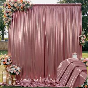 10x10 ft Wrinkle Free Rose Gold Sequin Backdrop Curtain for Parties,Thick Not Fall-Off Glitter Backdrop Drapes,2 Panels 5x10ft Shimmer Photo Back Drop Cloth for Wedding Birthday Photography Background