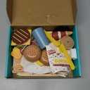 Wooden Play Food Set for Kids, Pretend Fast Food Playset, Wooden Hamburger French Fries Toy, Play Kitchen Accessories for Toddlers, Educational Toys Gift for Boys Girls