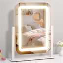 Vanity Mirror with Lights, 12"13.9" Makeup Mirror with LED Lights, Lighted Makeup Mirror with Smart Touch Control & 3 Dimmable Color Modes, Mirror with Lights for Desk, Bedroom, Dressing Room